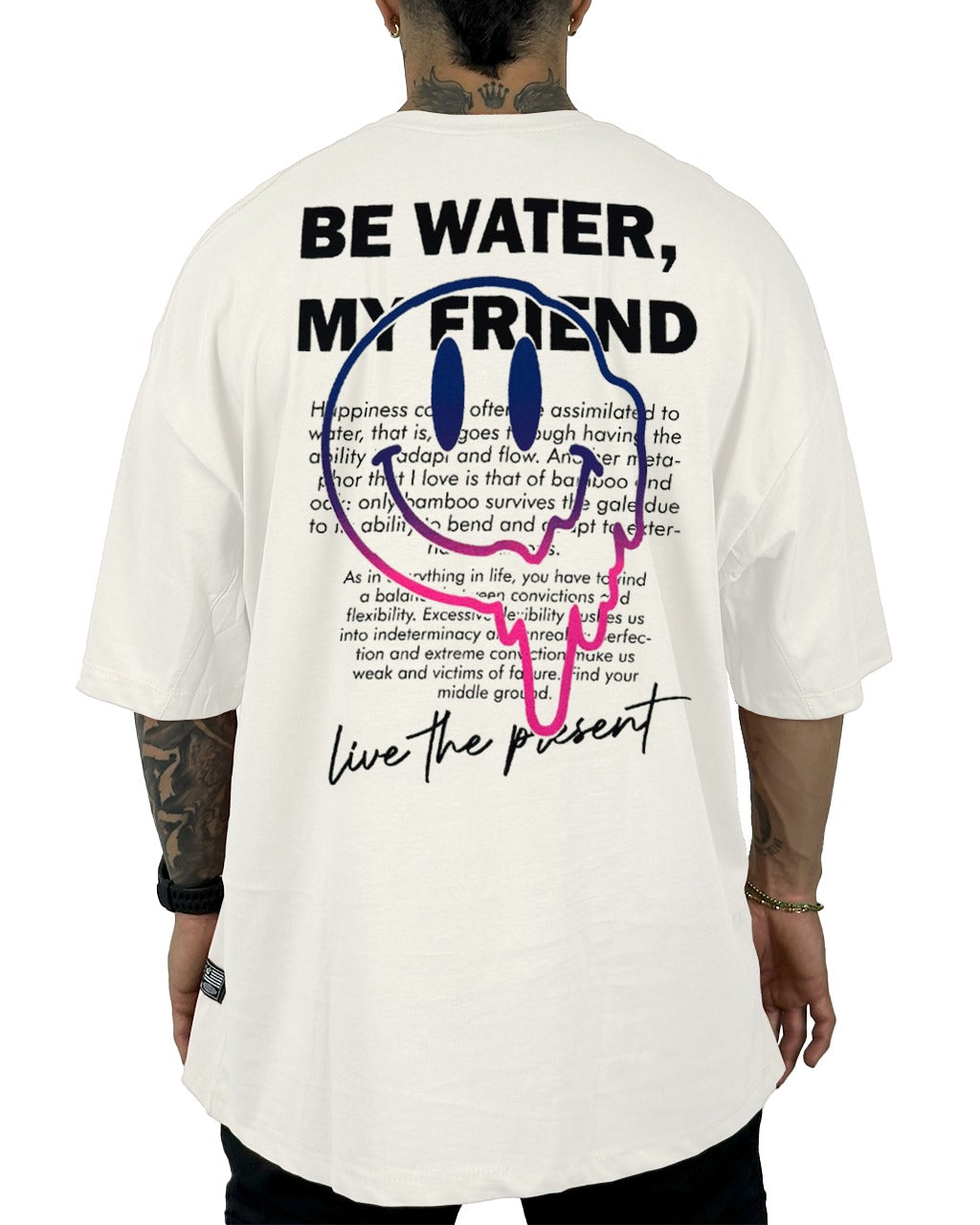 Oversize Blanca Be Water My Friend Alto Gramaje