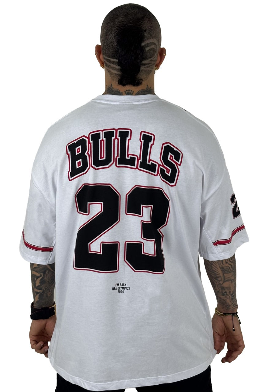 Oversize Blanca Chicago Bulls alto gramaje