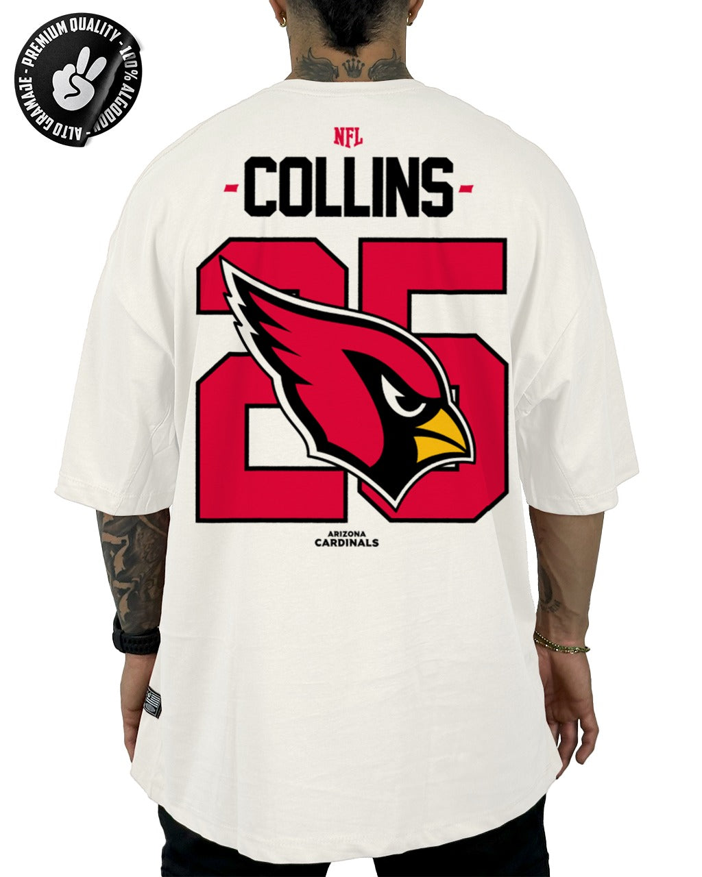 Oversize Blanca Arizona Cardinals 25 Alto Gramaje