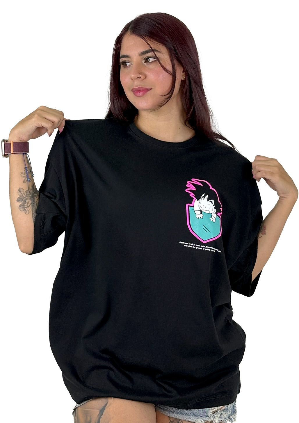 OVERSIZE NEGRA GAME OVER GOKU