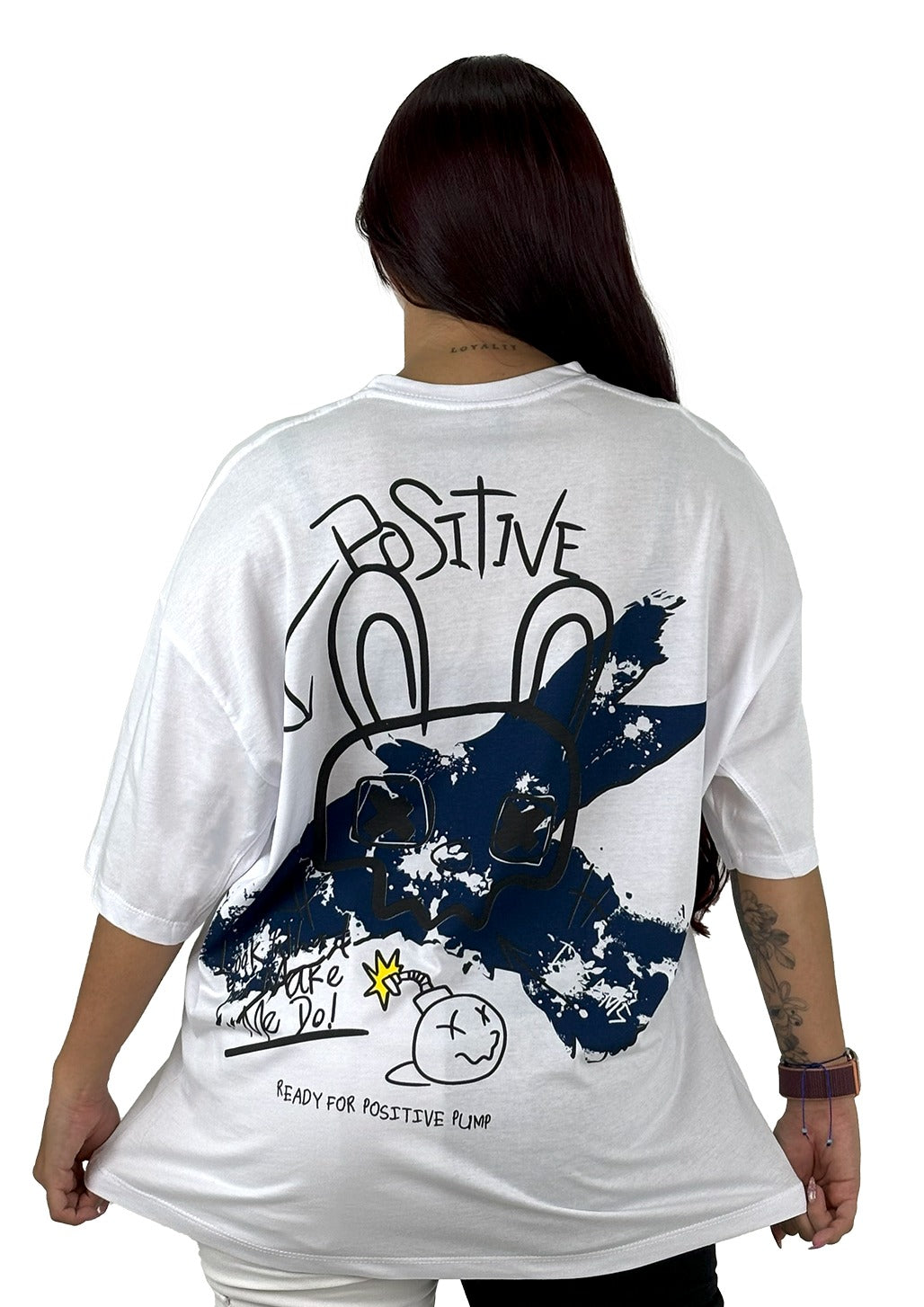 OVERSIZE BLANCA POSITIVE CONEJO