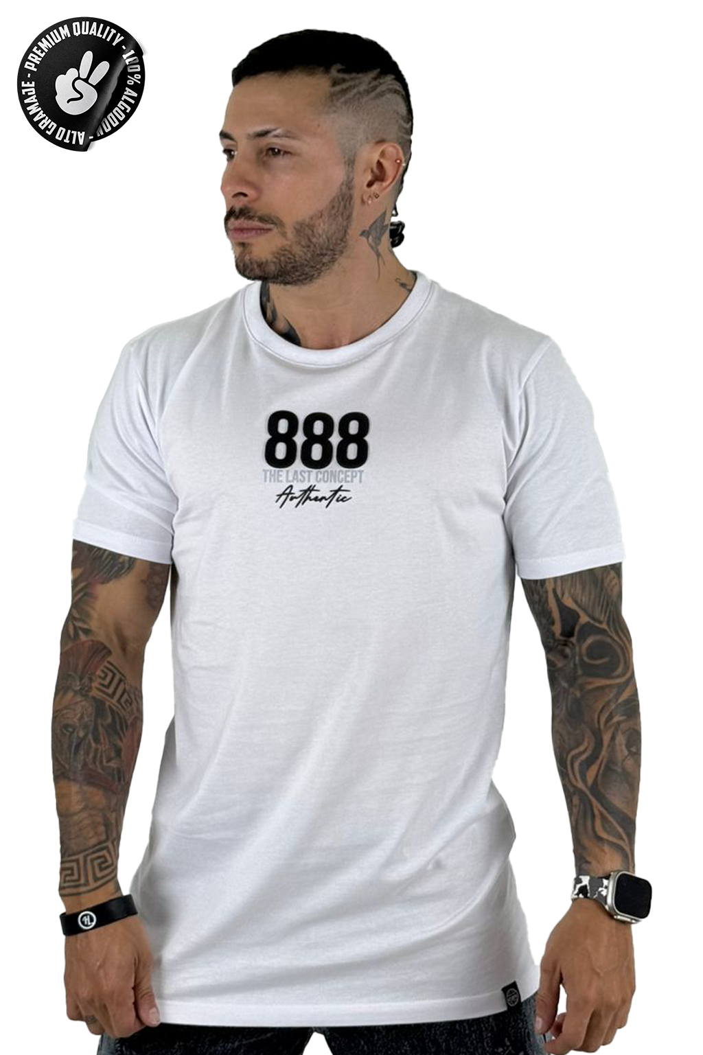 Camiseta blanca 888 angel alto gramaje