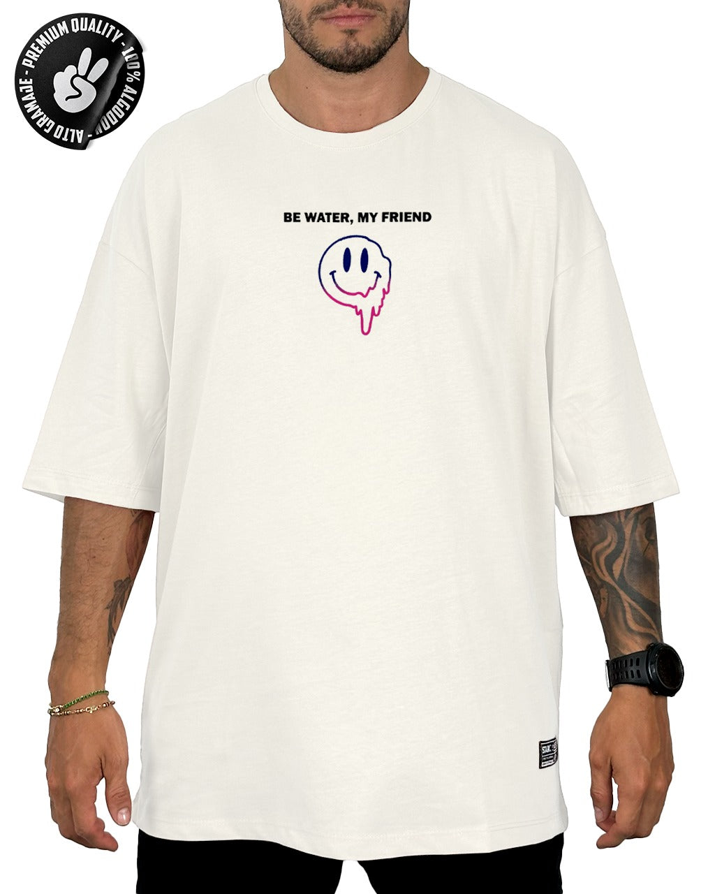 Oversize Blanca Be Water My Friend Alto Gramaje