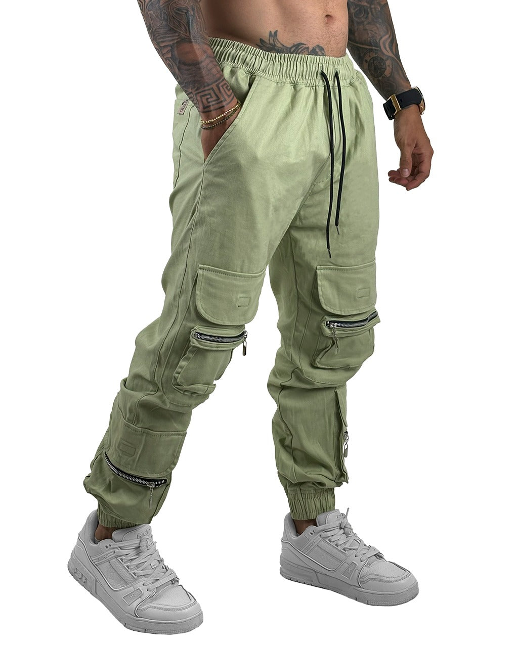 Jogger Verde Claro Bolsillo Cierre