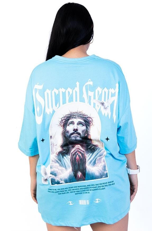 Oversize Azul Heart Of Jesus