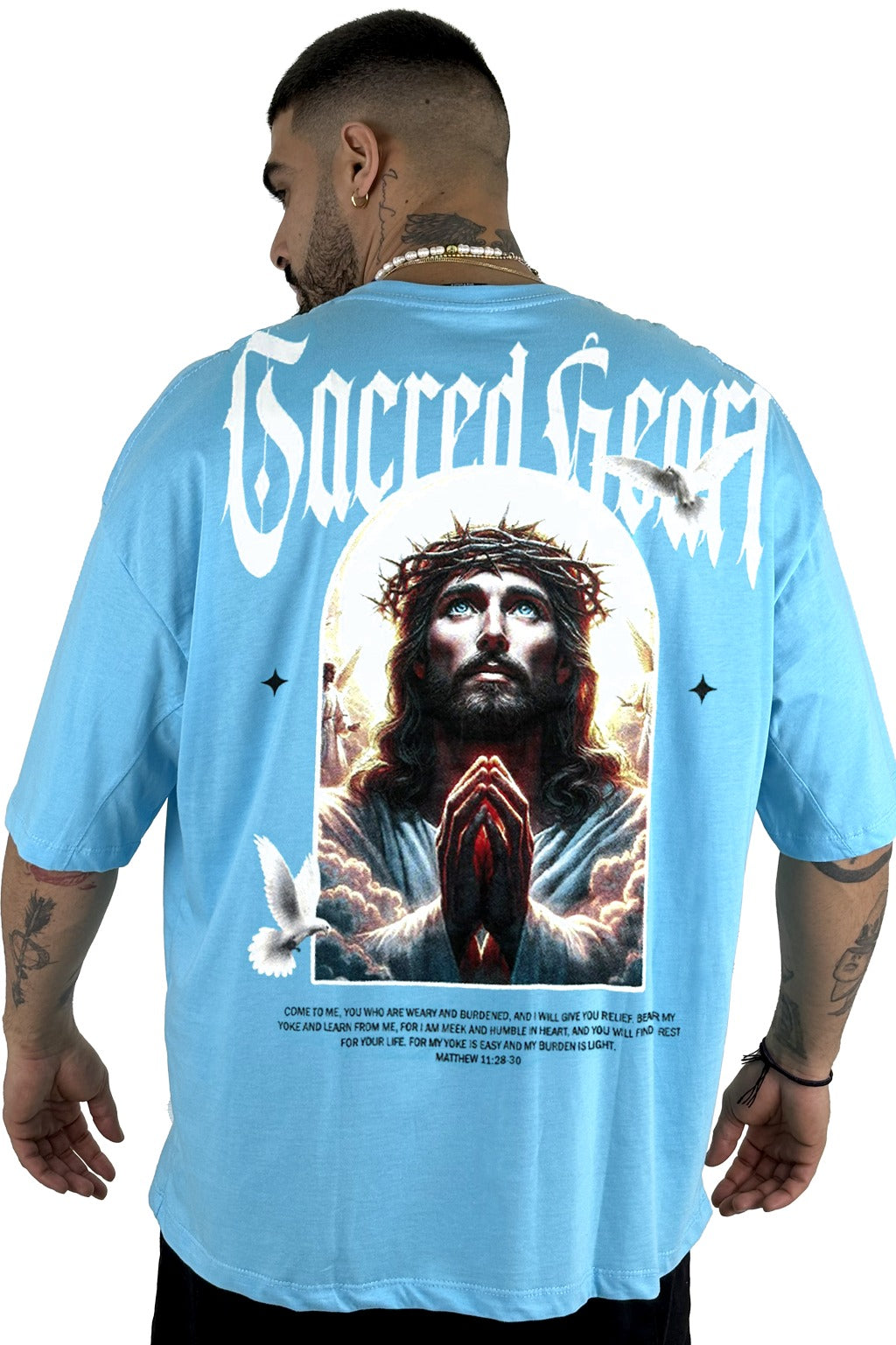 Oversize Azul Heart Of Jesus