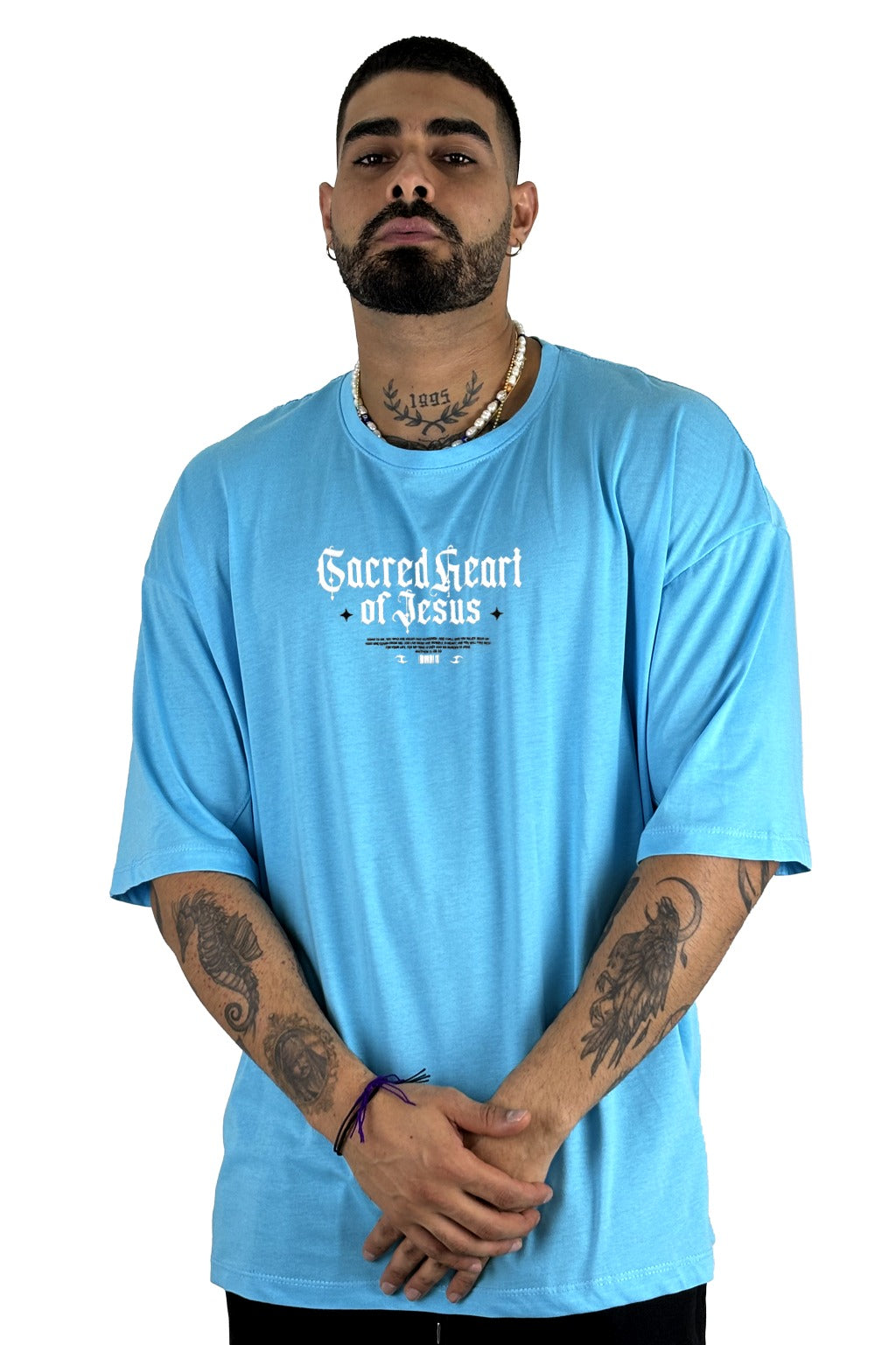 Oversize Azul Heart Of Jesus