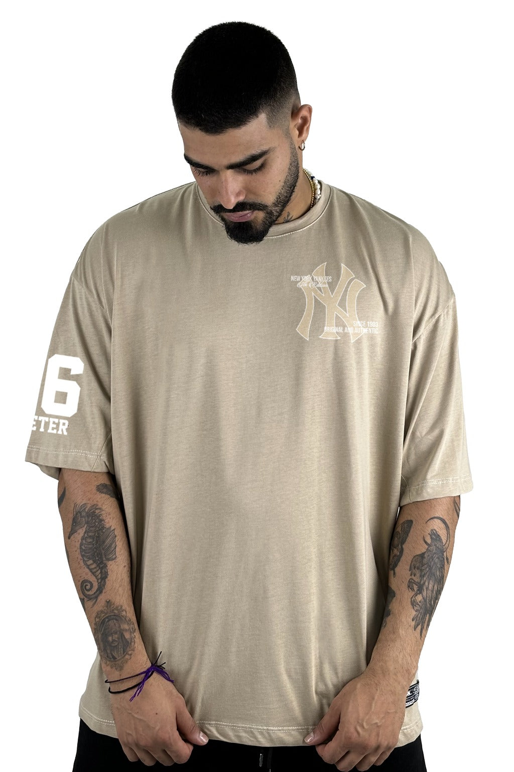 Oversize Beige New York Yankees Alto Gramaje