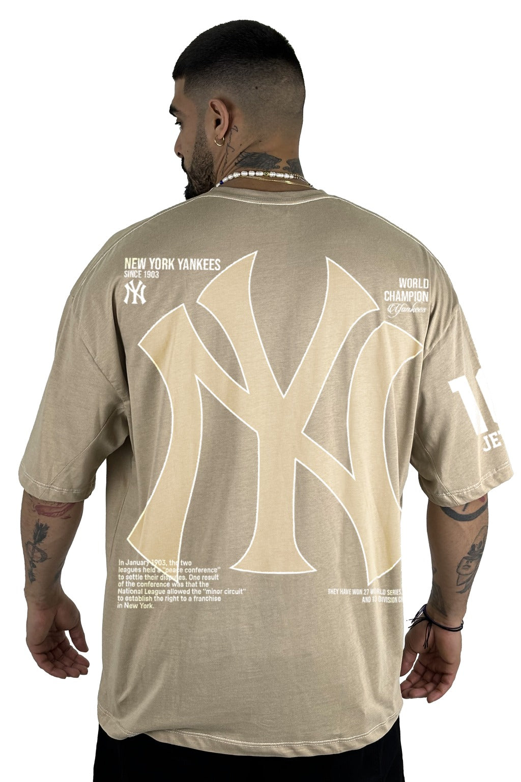 Oversize Beige New York Yankees Alto Gramaje