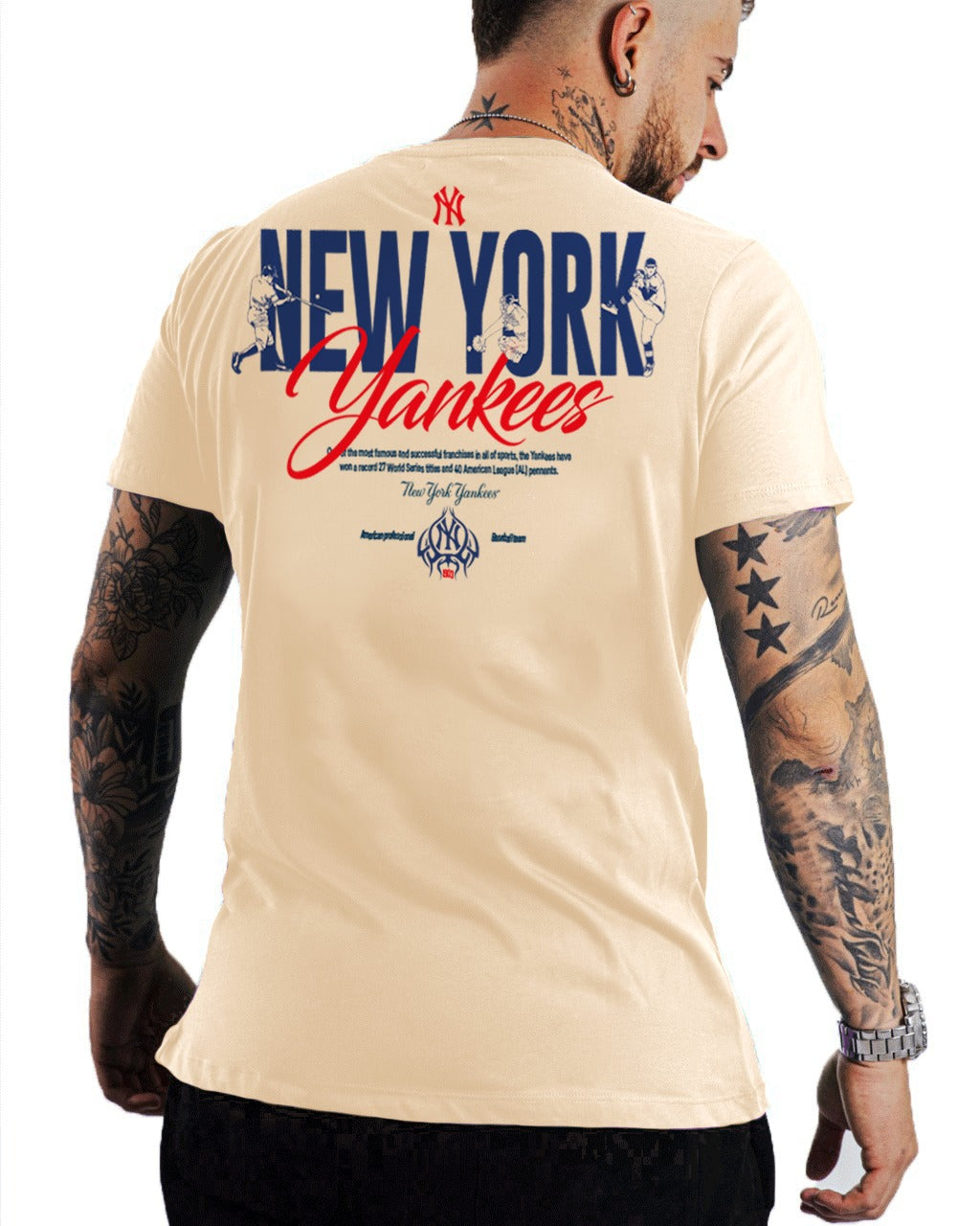 Camiseta Crema New York Yankees