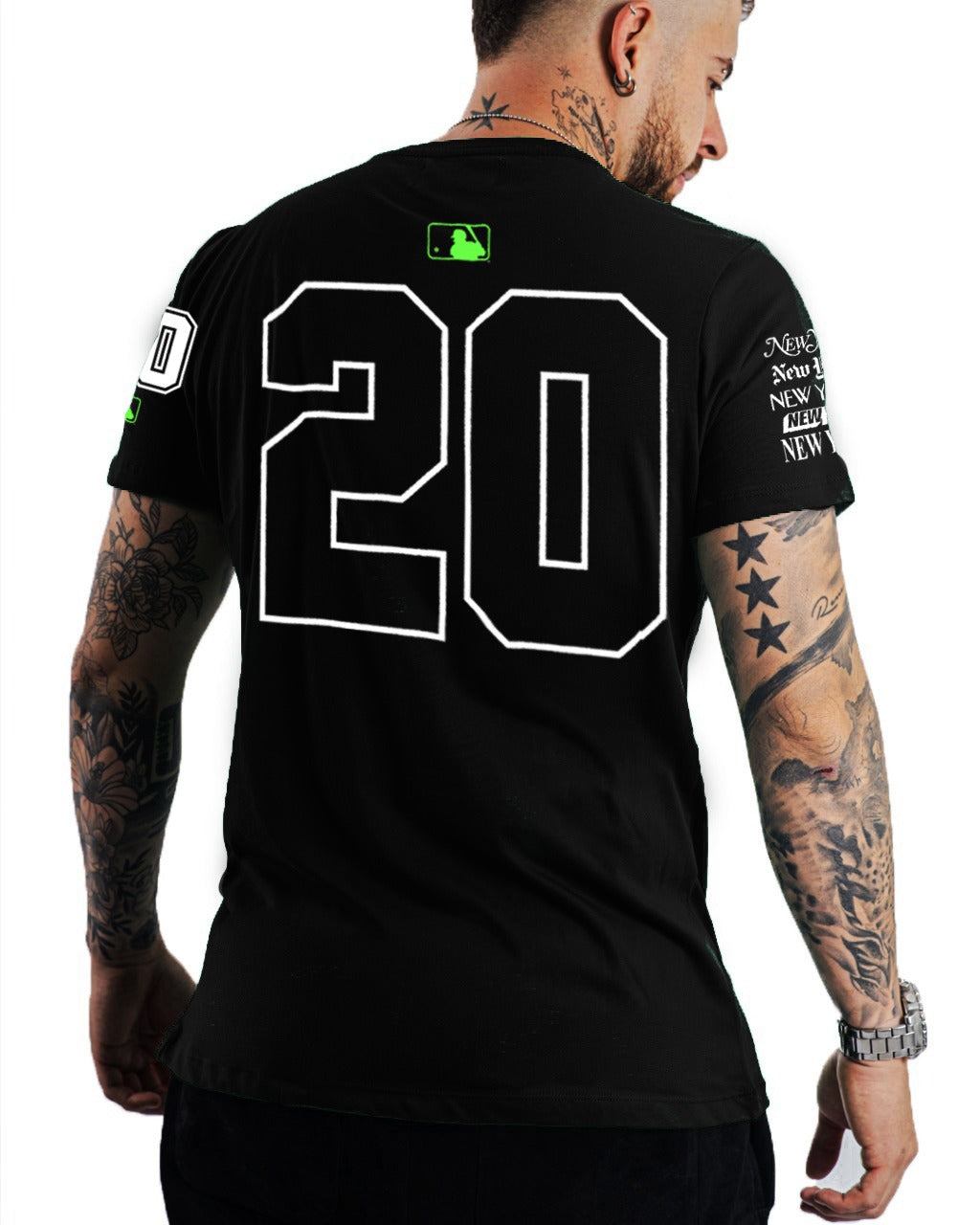 Camiseta negra yankee neon 20