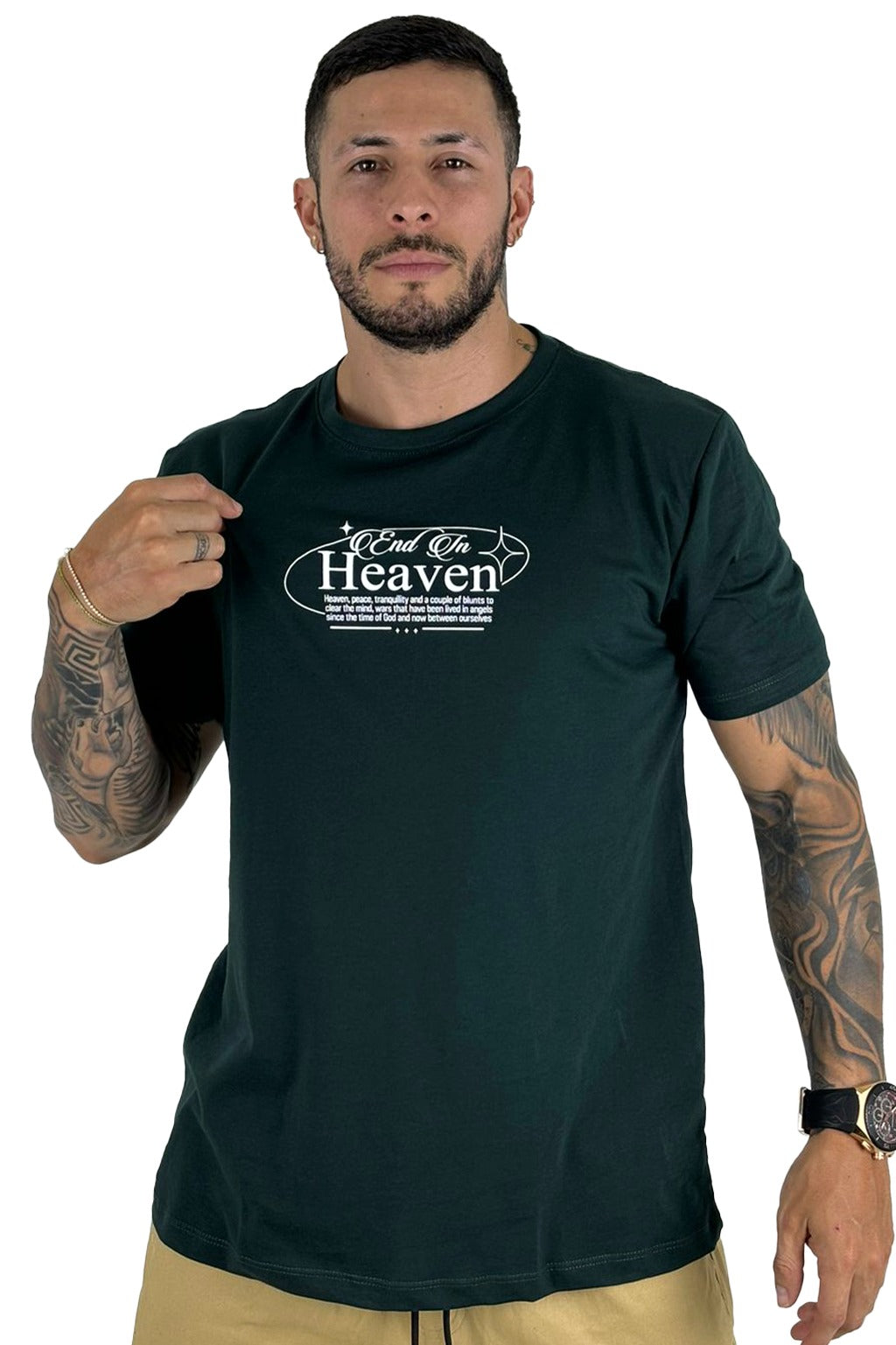 Camiseta Verde End In Heaven