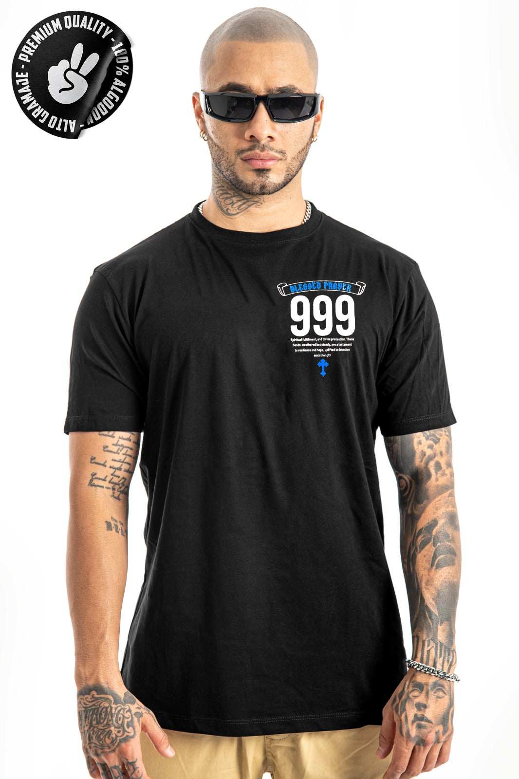 Camiseta negra Blessed 999 Alto Gramaje