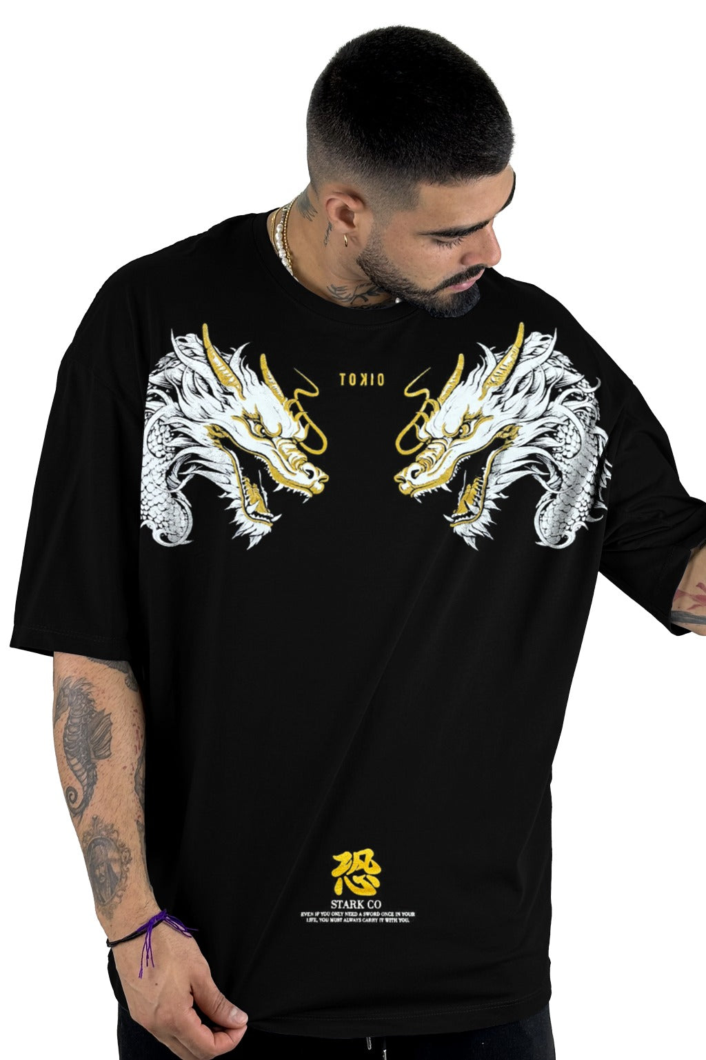 Oversize Alto Gramaje negra dragon