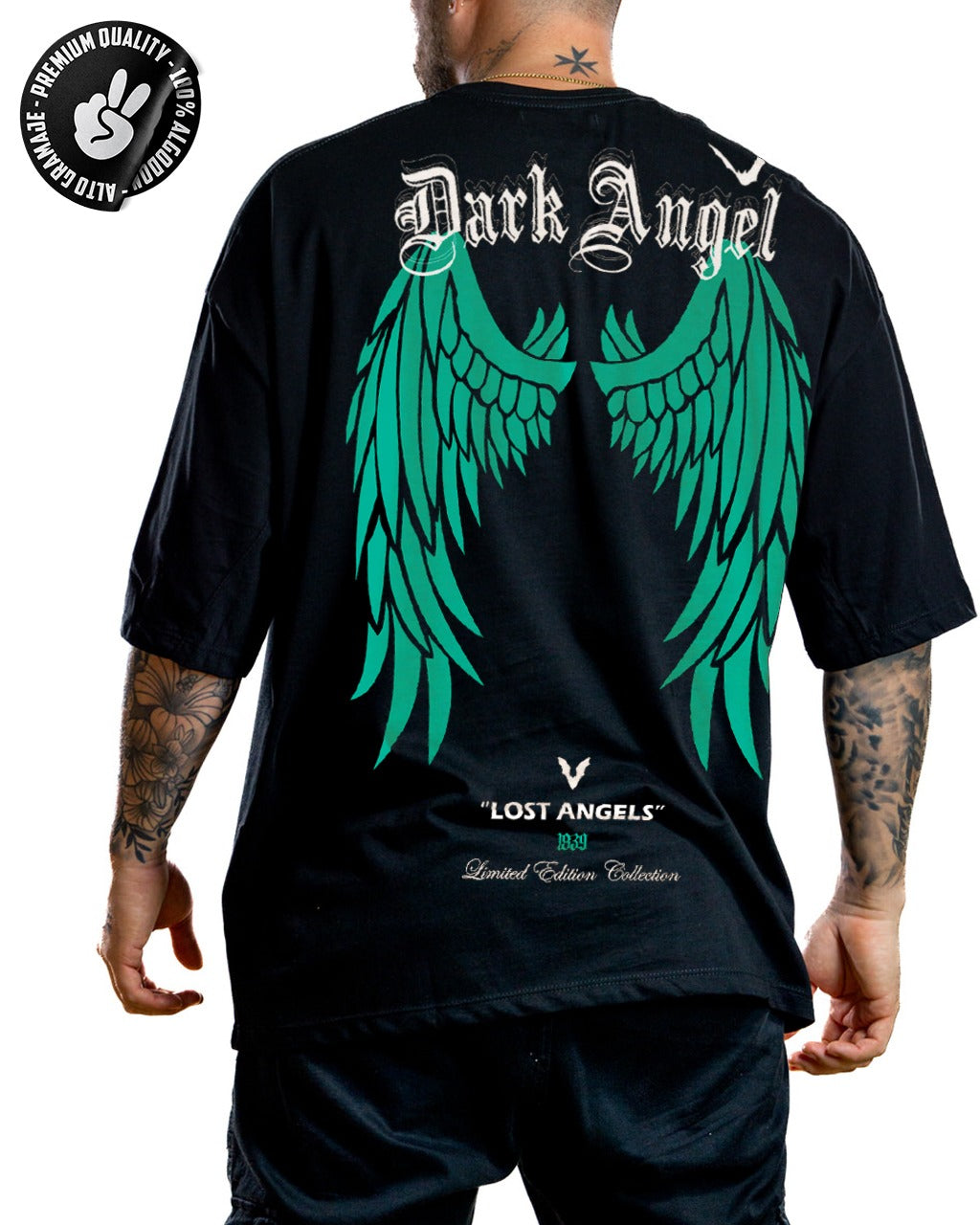 Oversize Negra Dark Angel Alto Gramaje