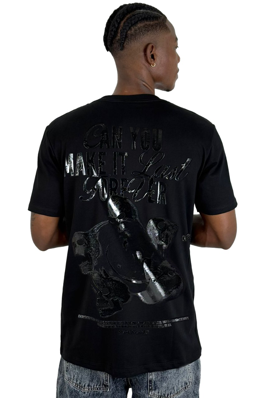 Camiseta Negra Can You Make It Alto Gramaje