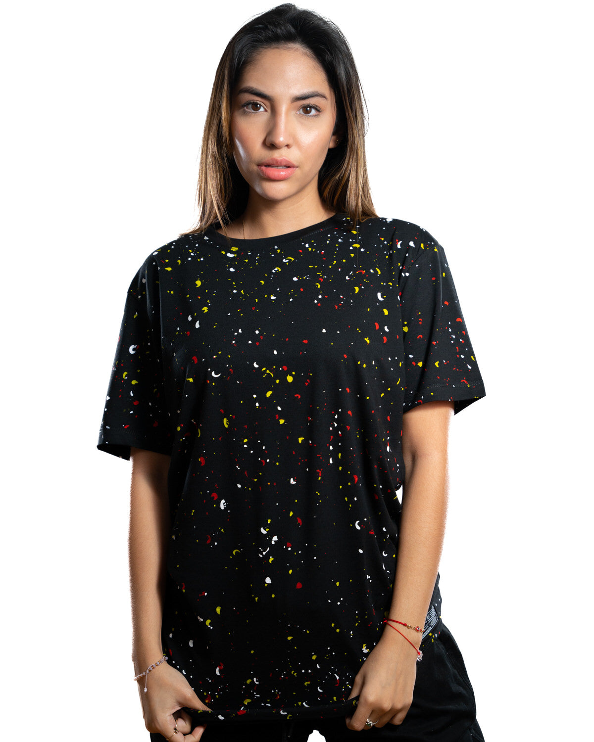 camiseta negra chispas