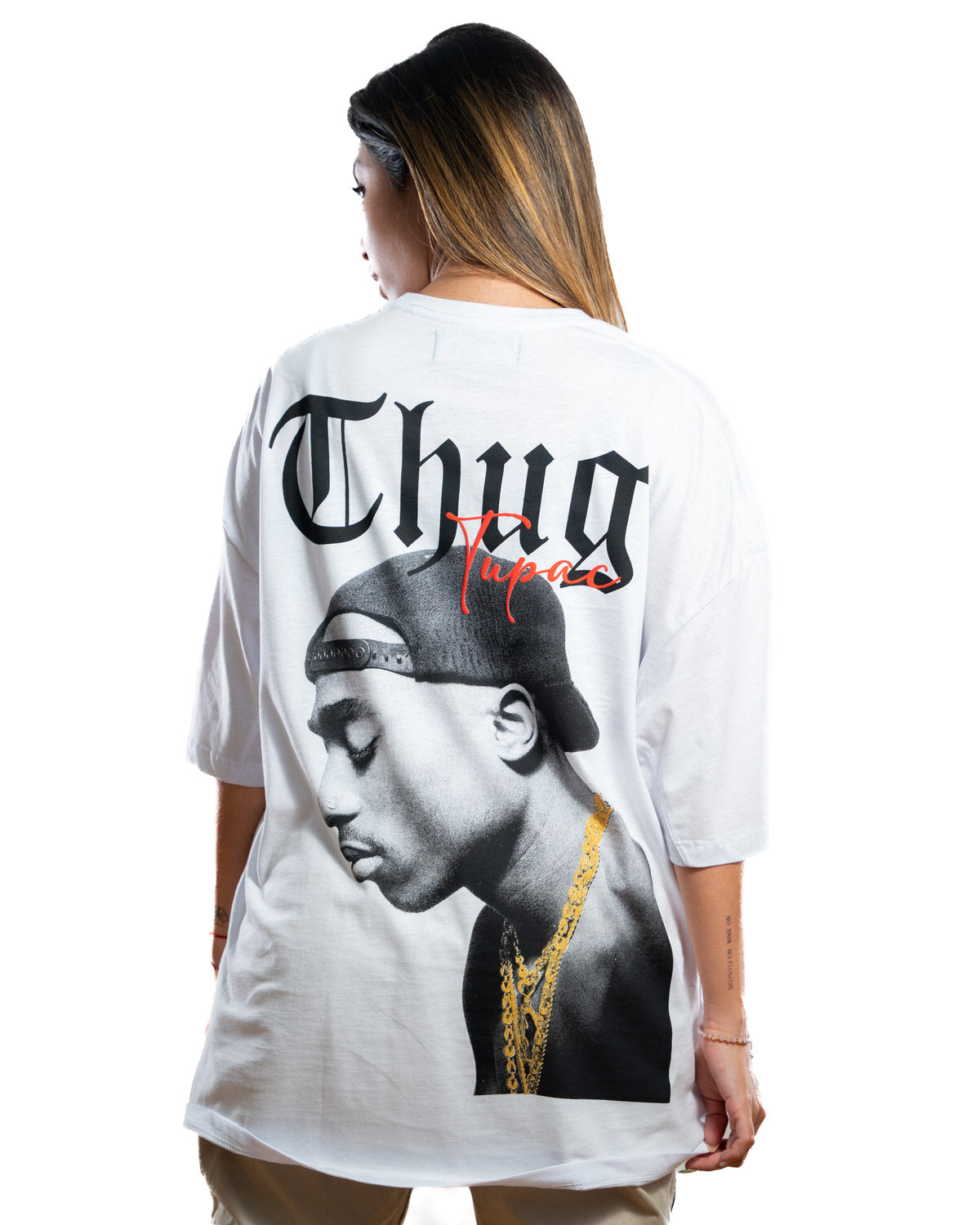 Oversize blanca THUG 2pac