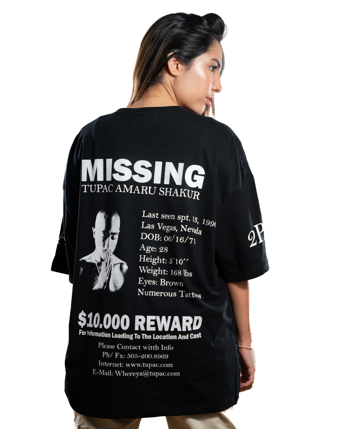 Oversize Negra Missing 2Pac