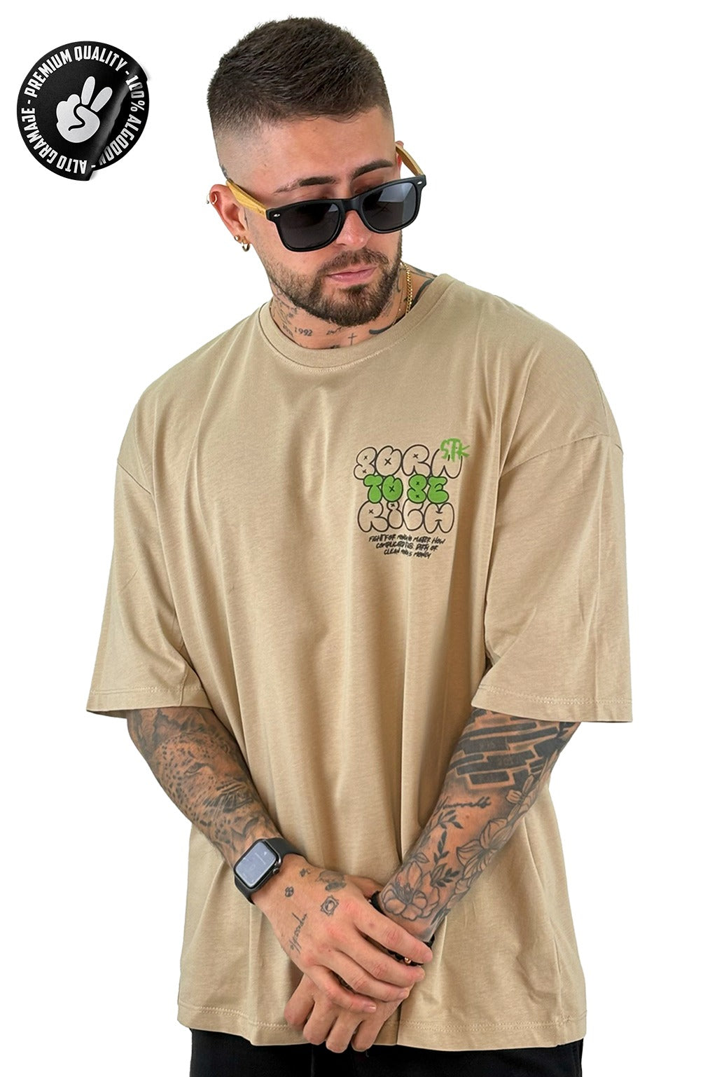 OVERSIZE BEIGE ALTO GRAMAJE RICH