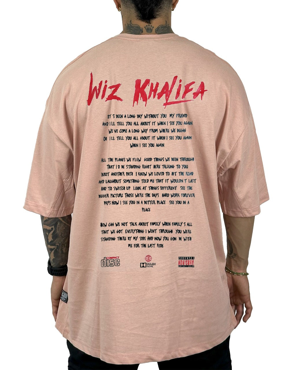 Oversize Beige Wiz Khalifa Text