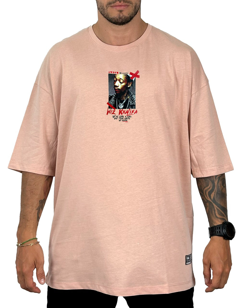 Oversize Beige Wiz Khalifa Text