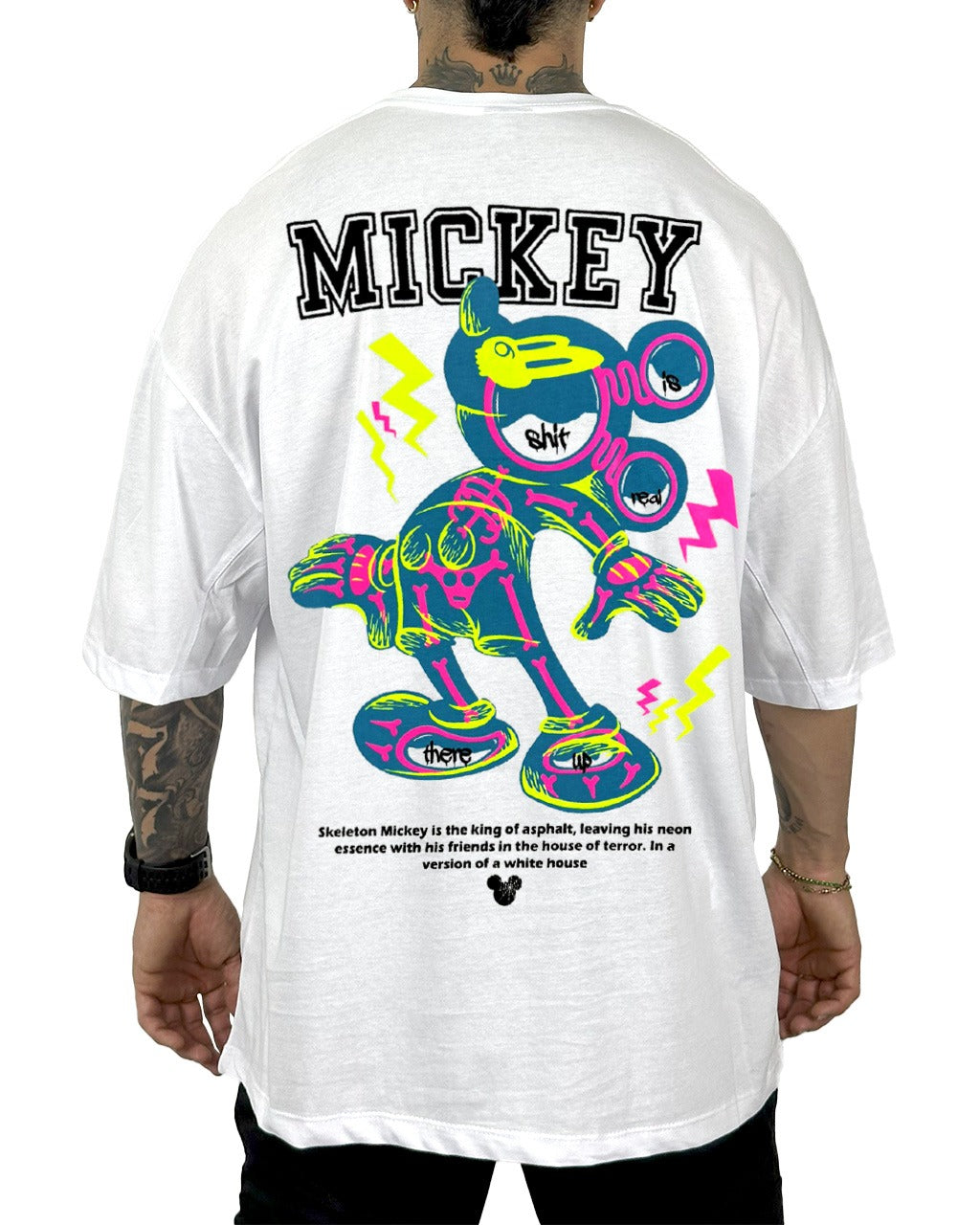 Oversize Blanca Mickey Neon