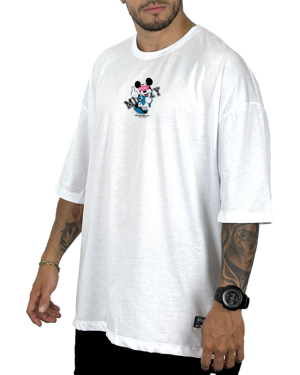 Oversize Blanca Mickey Neon