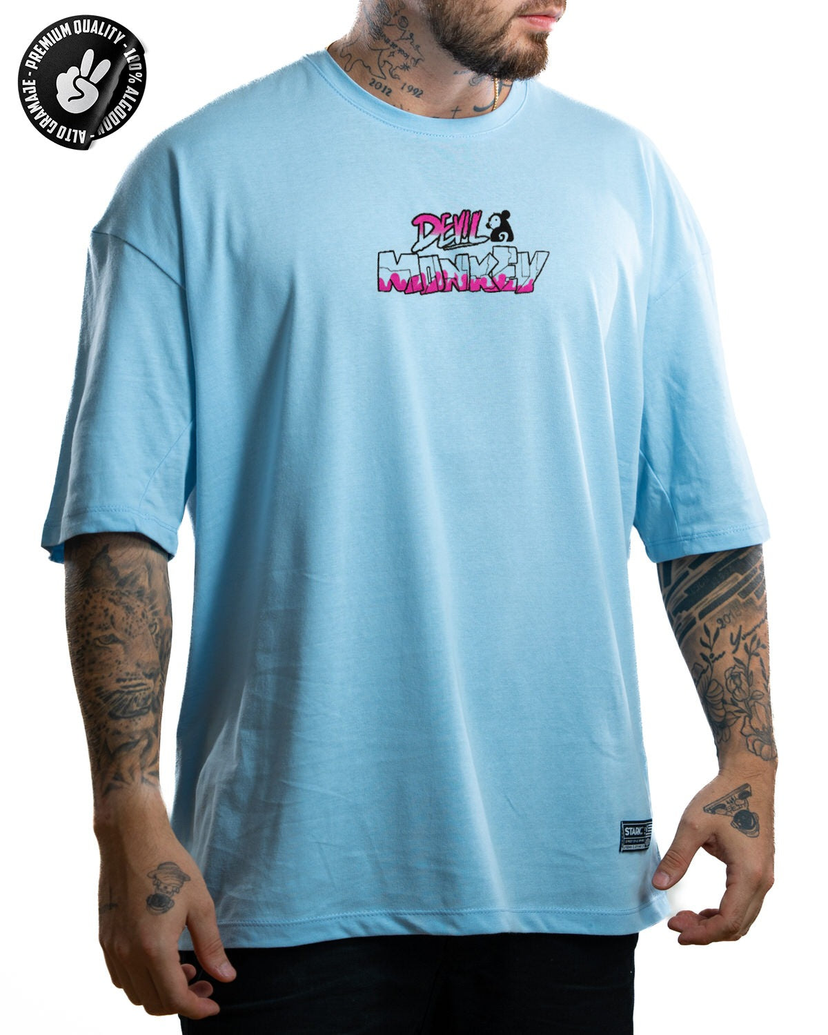 Oversize Azul Cielo Devil Monkey Alto Gramaje