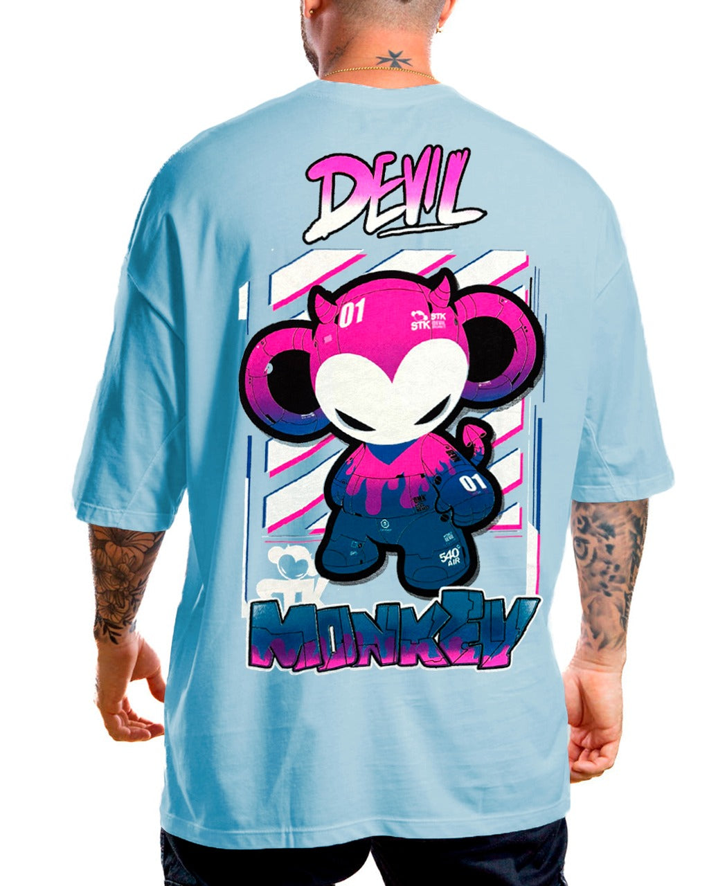 Oversize Azul Cielo Devil Monkey Alto Gramaje