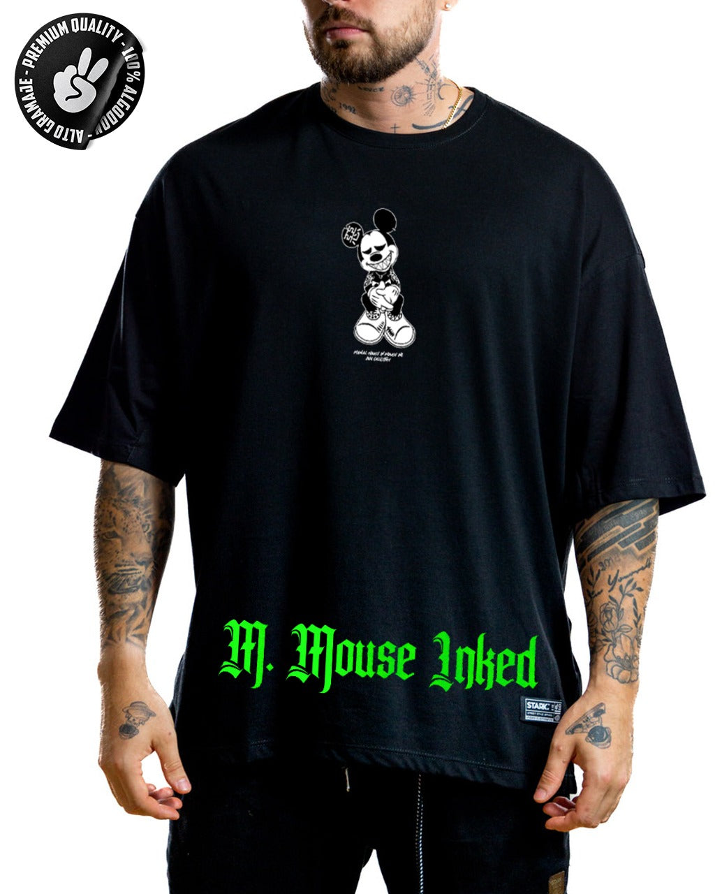 Oversize Negra M. Mouse Laked Alto Gramaje