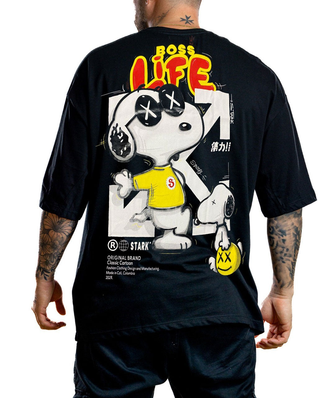 Oversize Negra Boss Life Alto Gramaje