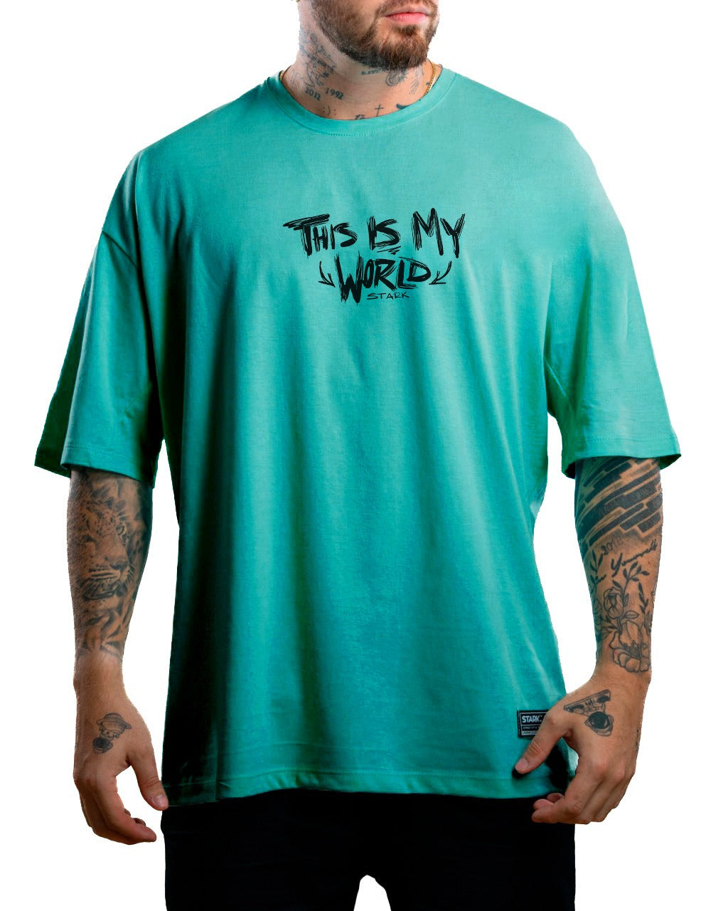 Oversize verde jade this is my world