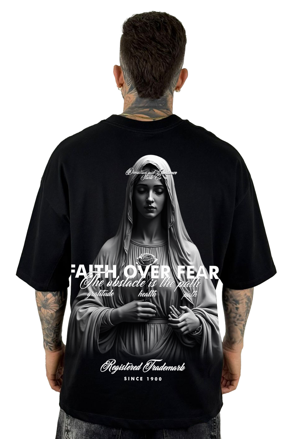 Oversize Negra Faith Over Fear Virgen