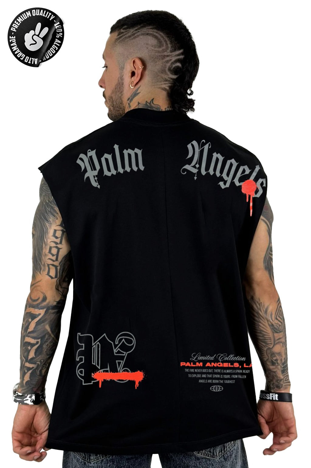 Camisilla Negra Alto Gramaje Palm Angels