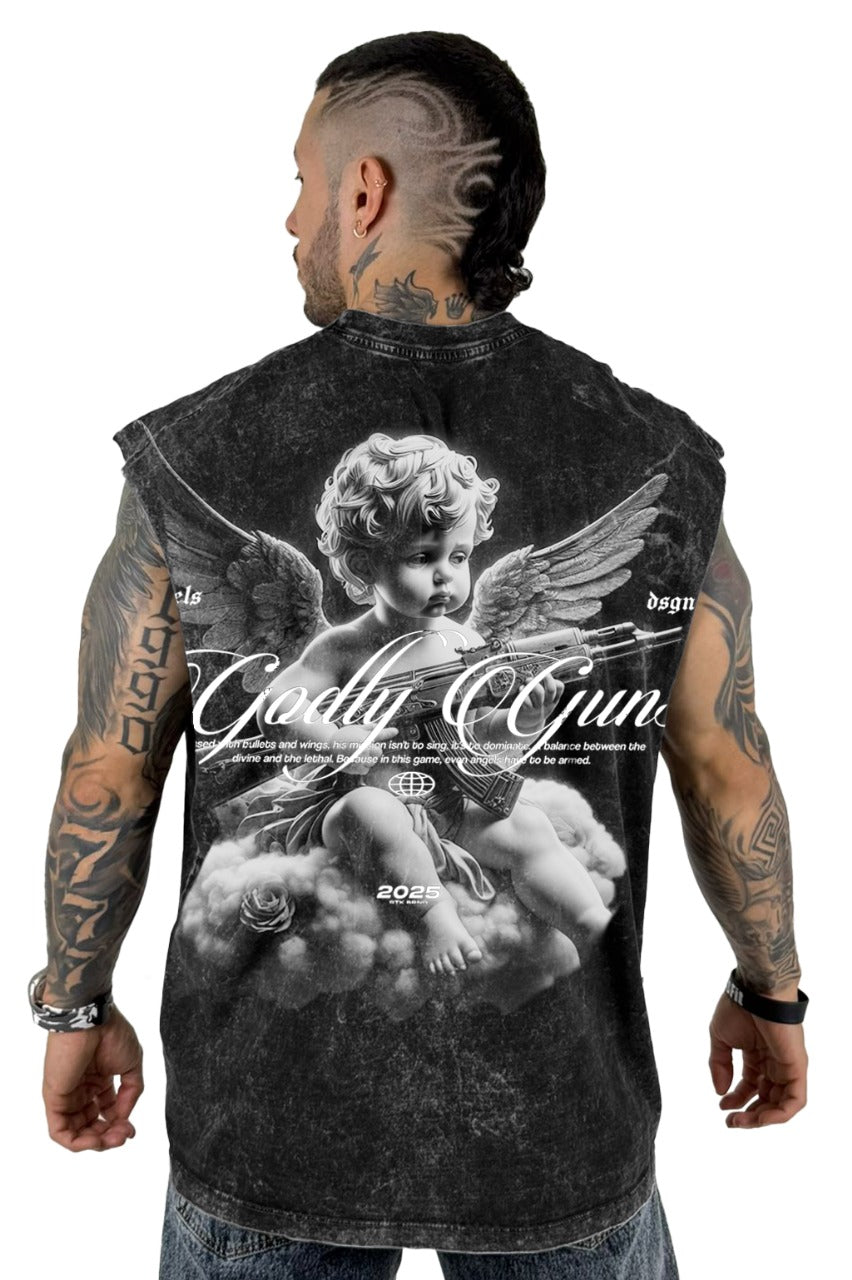 Camisilla Alto Gramaje sky Godly Guns