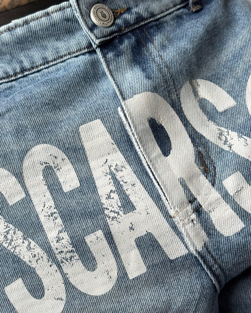 Jean Baggy azul Cargo Stamp Del Piernas