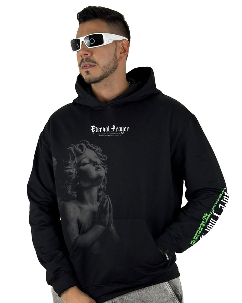 Buzo Negro Eternal Prayer Capucha