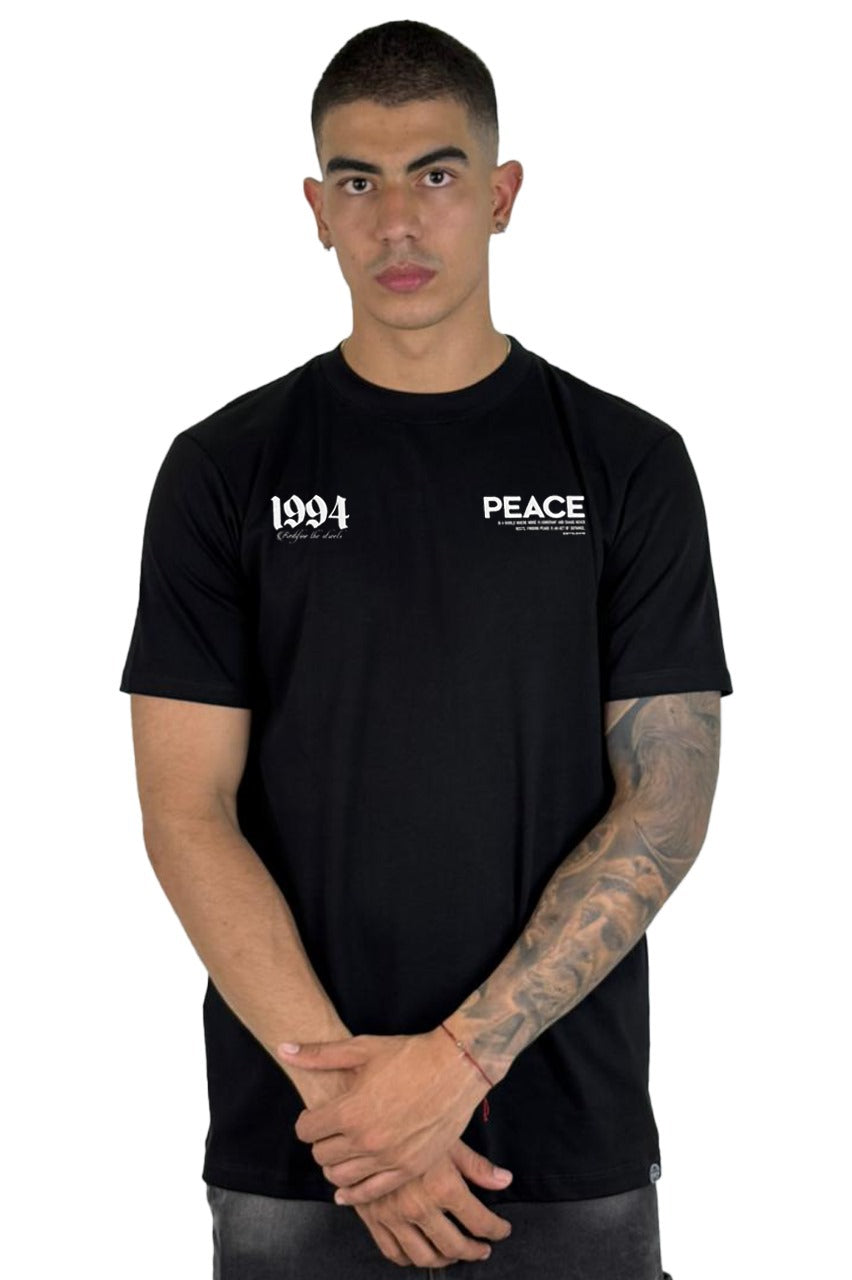 Camiseta Negra Peace 1994 Alto Gramaje