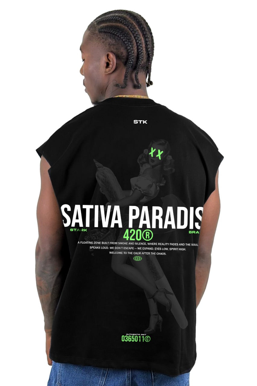 Camisilla Negra Sativa Paradise Alto Gramaje