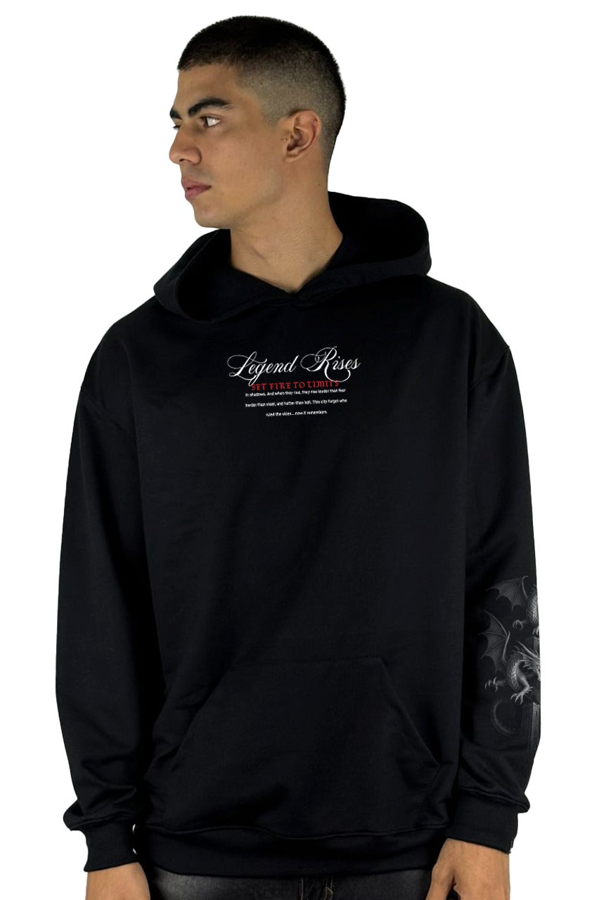 Buzo Capucha Negro Legend Rises