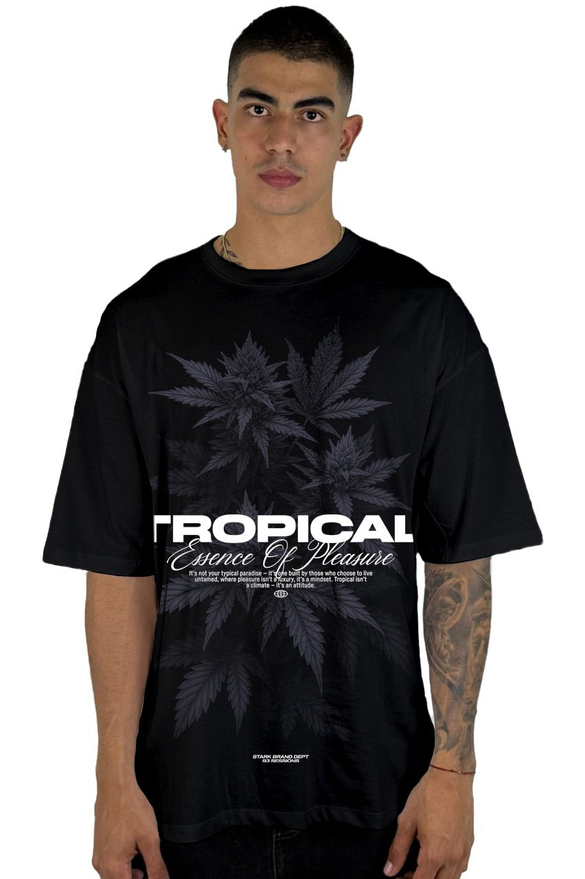 Oversize Negra Tropical Alto Gramaje