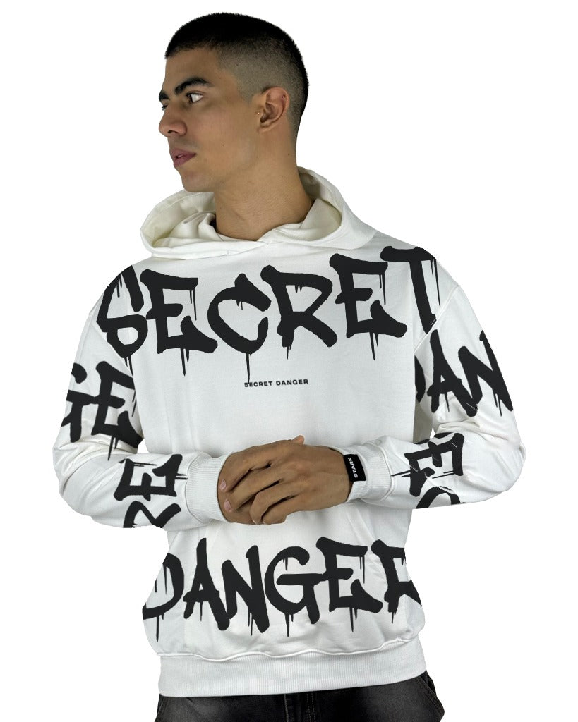 Buzo Capucha Blanco Secret