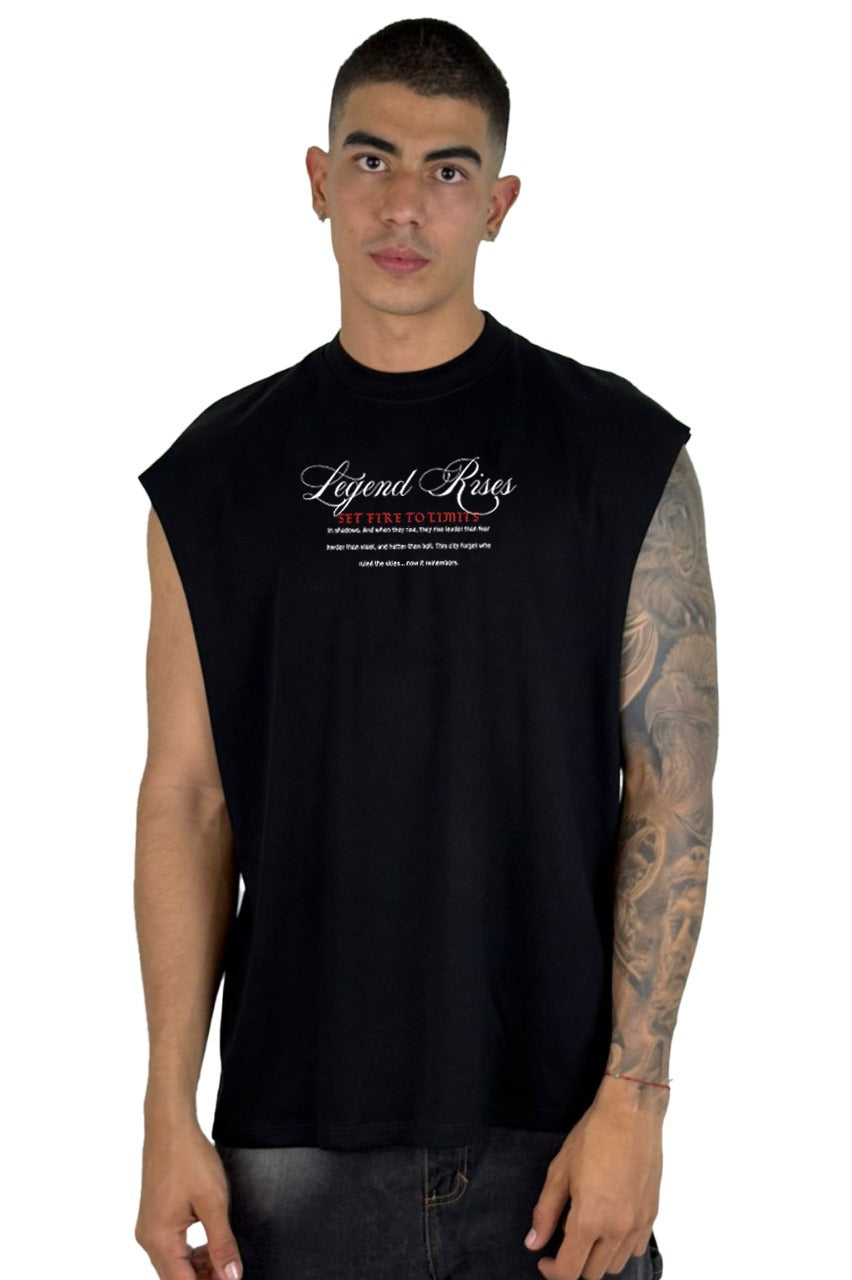 Camisilla Negra Legend Rises Alto Gramaje