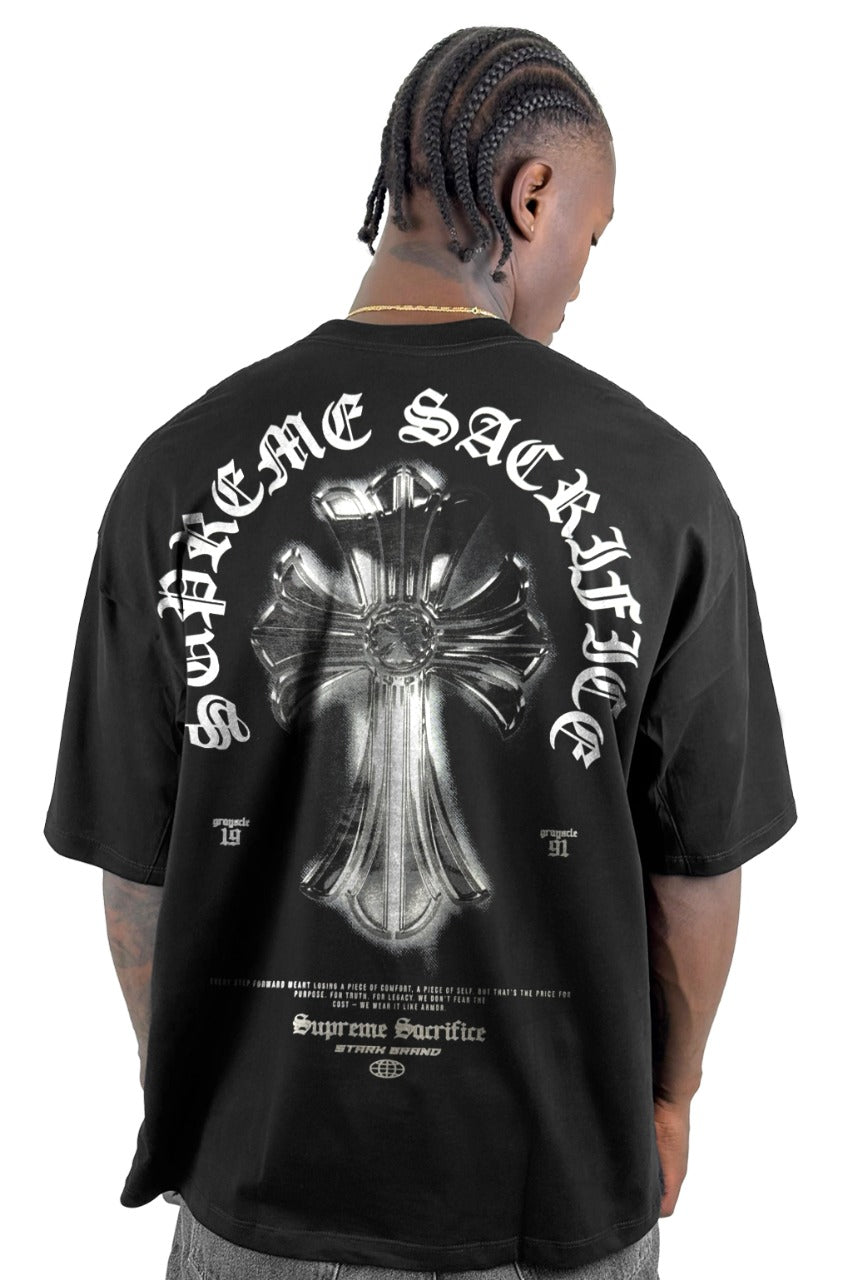 Oversize Negra Supreme Sacrifice Alto Gramaje