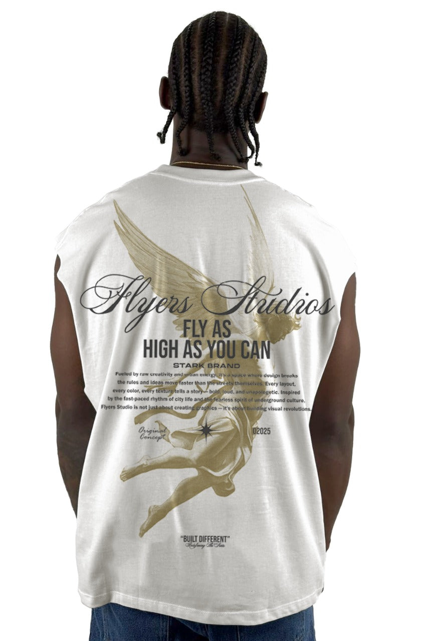 Camisilla Blanca Flyers Studios Alto Gramaje