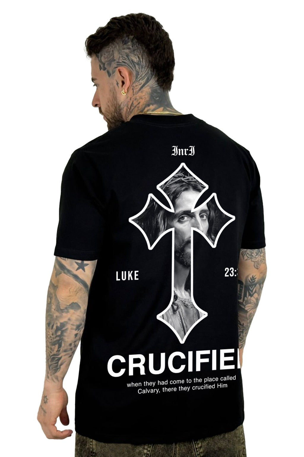 Camiseta Negra Crucified Alto Gramaje