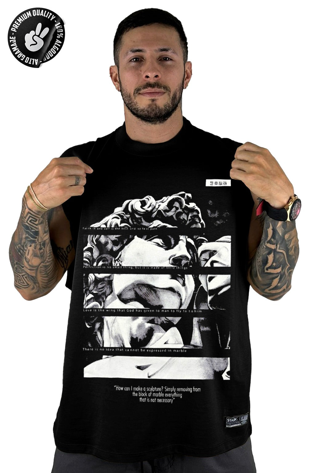 Camisilla Negra David alto gramaje