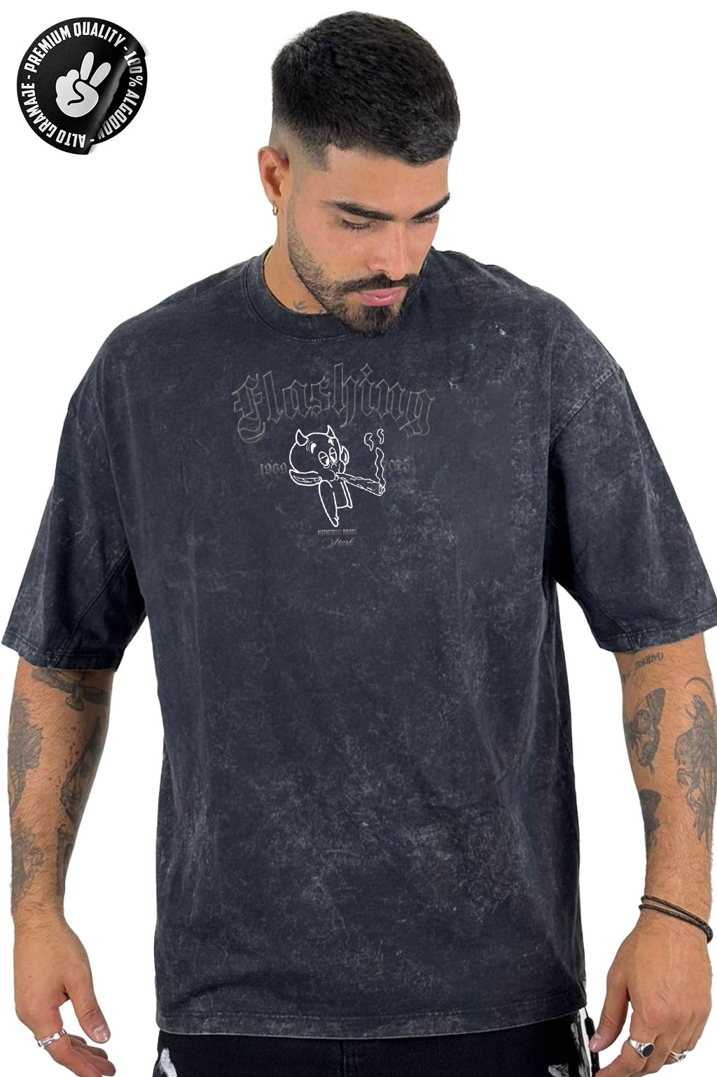 Oversize Alto Gramaje SKY negra flashing