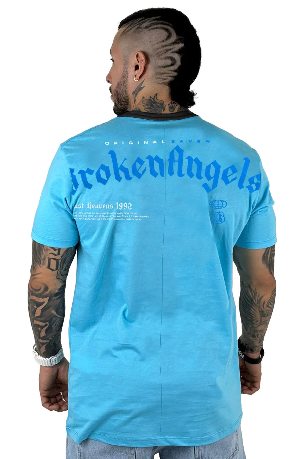 XM Camiseta celeste Broken Angels alto gramaje